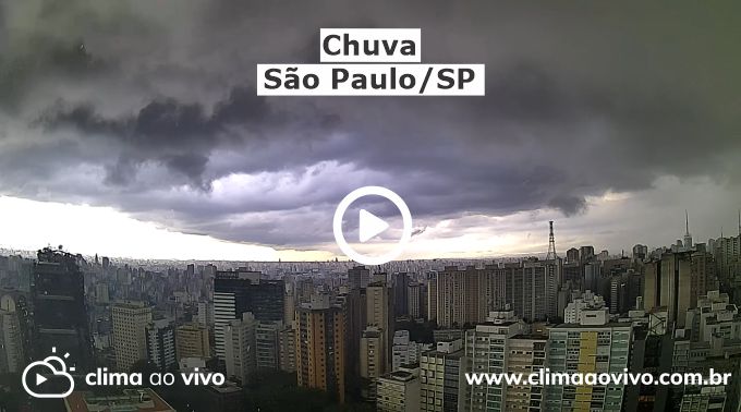 na imagem mostra a formação de chuva sobre a cidade de São Paulo nesta tarde de terça-feira 